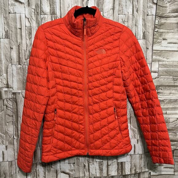 The North Face Jacket Womens Sz XS/TP CORAL Thermoball Puffer Full Zip Pockets - Picture 1 of 8